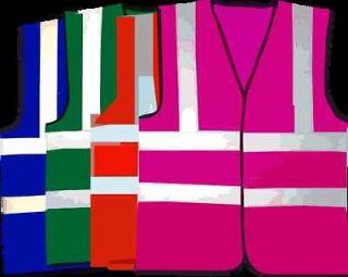 Hi Visibility Coloured Vests with Reflective Strips Hi Viz, Hi Vis 