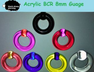   ACRYLIC BALL CLOSURE RING / BCR ~ LARGE GAUGE PRINCE ALBERT PIERCING