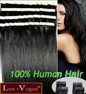 40pcs 100 % human hair 3m tape in extensions remy 1b