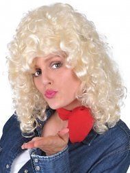 Dolly Parton Blonde Curly Hollywood Fancy Dress Costume Party Wig NEW