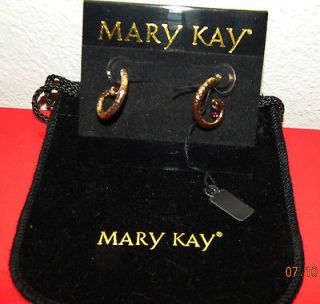 RARE MK Mary Kay Collectible Fashion Earrings Gold Plated & Black Soft 