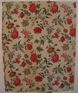 Beautiful Antique Early 20th C. French Floral Wallpaper by Paul Dumas 