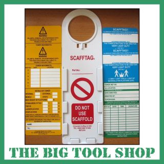   Scaffolding Safety Tower Tag System 4 Tags 1 Holder Free Post