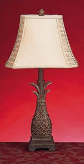 pineapple ivory shade table lamp 28 h 2 lamps new