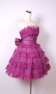 betsey johnson evening mini tea party dress sz 2 purple