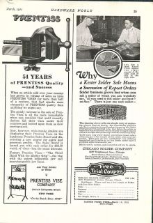 1922 ad prentiss vise hardware store display rack time left