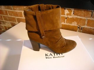 kathy van zeeland brown scrunchy ankle boots