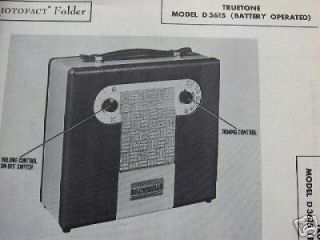 truetone d3615 portable radio photofact  5 00