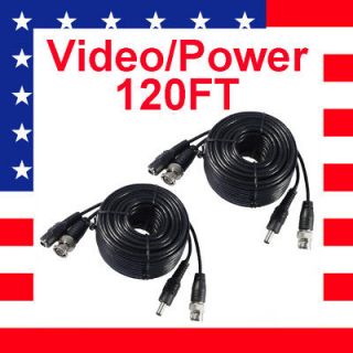 Newly listed 2X 120ft CCTV BNC Video 12v Power Security camera cable