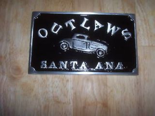car club plaque outlaws santa ana hot rat rod plate