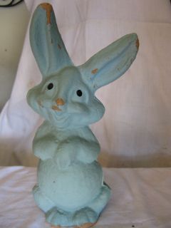 vintage easter bunny rabbit paper mache candy container time left