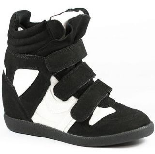 TOP FASHION WEDGE HIDDEN PLATFORM TRAINER ANKLE BOOT SNEAKERS QUPID