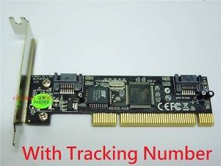 NEW PCI SATA 2CH 2PORT RAID CARD WORK WINDOWS 7 32/64BIT LOW PROFILE 