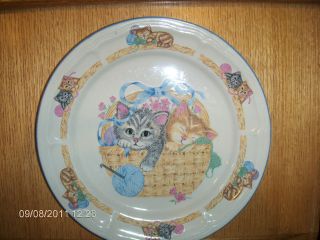 TIENSHAN STONEWARE PURRFECT FRIENDS 10 3/8 DINNER PLATE USED