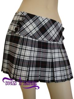 sexy black white tartan plaid school girl mini skirt more options size 