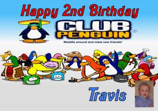 club penguins photo personalised birthday card lrg a5 time left