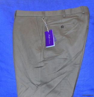 NWT $695 Ralph Lauren Purple Label Wool Olive Flannel Dress Pants 42
