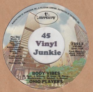 Ohio Players NM funk 45 rpm Body Vibes on Mercury Records