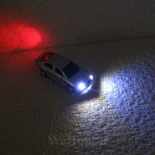 10 pcs OO Scale 176 Model lighted Cars with 12V LEDs lights motion 