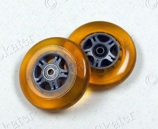 100mm ORANGE Scooter Wheels with ABEC 7 Bearings (Razor Pro Compatible 