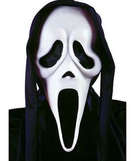 Official Scream 4 Ghost Mask Screaming Face Black Hood Halloween 