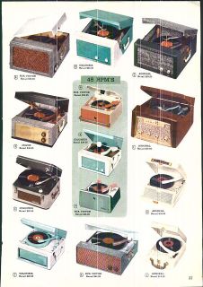 1956 57 AD Colorful Record Players 45 RPM Portable Phonographs RCA 