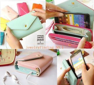 Leather Smart Pouch Purse Wallet Multi Propose Envelope For iPhone4,4S 