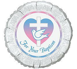 religious baptism party balloon foil mylar decoration one day shipping