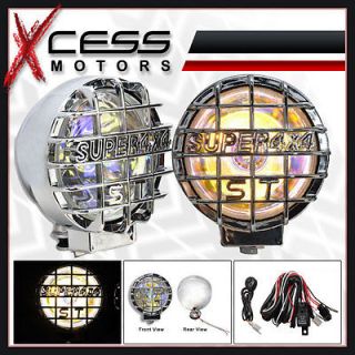 HONDA 6 ROUND 4X4 OFFROAD ION FOG LIGHTS LAMPS KIT GUARD W/SWITCH
