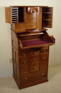 Antique Oak Ransom & Randolph Dental Cabinet #35 Deluxe Model