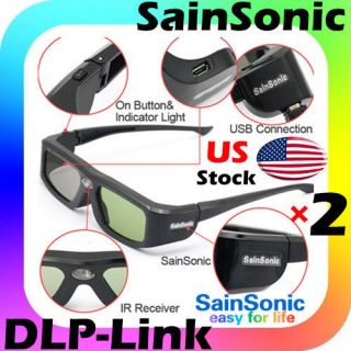 SainSonic 144Hz 3D DLP Link Ready Projector Universal Active 
