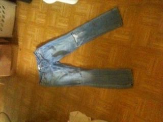 Aeropostale stretch Bayla Skinny torn leg destroyed jeans Sz 1/2 Reg 