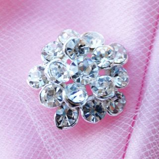 10 Round Rhinestone Crystal Button Buckle Wedding Invitation 