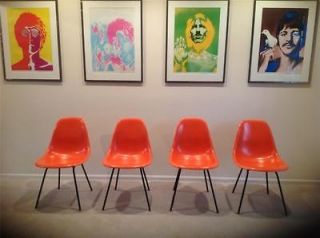   Eames ZENITH Herman Miller Red Orange Fiberglass Shell Side Chair