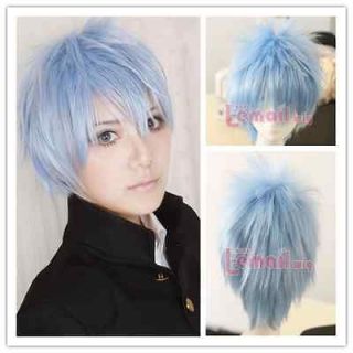 Kuroko no Basuke Tetsuya Short fluffy Blue COS Cosplay hair + FREE wig 