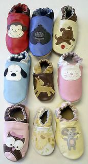 New Robeez Soft Sole Leather Infant Shoes, Animal Designs, Girls, Boys 