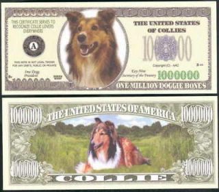 LOT OF 100 BILLS  COLLIE DOG MILLION DOLLAR PAPER MONEY