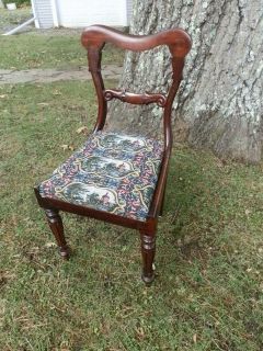 DROP DEAD GORGEOUS VICTORIAN SIDE CHAIR W/CARVED BACK AND LEGS