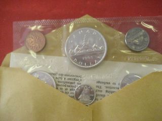 1965 Canadian Silver Dollar Coin Set Uncirculated Proof Set