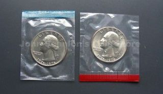 1976 p d washington quarters 2 coin set in mint
