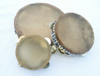 New Lot 3 Beautiful Authentic Vintage Middle Eastern Tambourines 