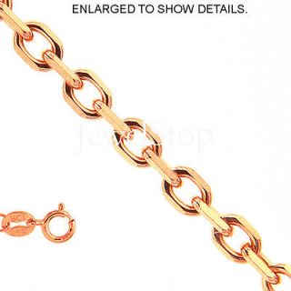 14k solid rose gold 1 1mm cable link chain necklace