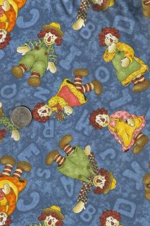raggedy ann and andy doll novelty quilt fabric fq fqs