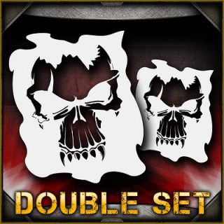 skull 1b double set airbrush stencil template airsick time left