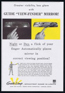 1957 gm guide car auto view finder mirror vintage print