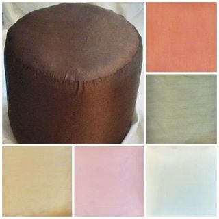 Foot stool ottoman cover pouf round furniture pouffee silk floor 
