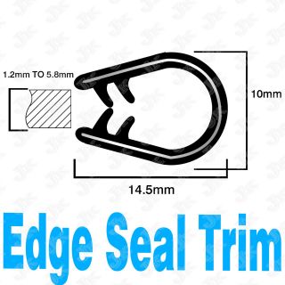 12 rubber seal molding edge trim lock thick 1 2mm