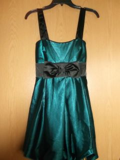 NWT $129 Speechless Sz 7 Green Black Bow Dress Homecoming Wedding Teen 