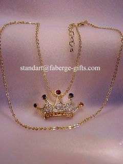 Victorian Imperial Crown Brooch with Necklace attatchment