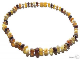 Raw Unpolished Baltic Amber Necklace. Multicolor amber beads